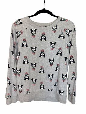 American Eagle Holiday Penguin Mistletoe Long Sleeve Sweatshirt - Large